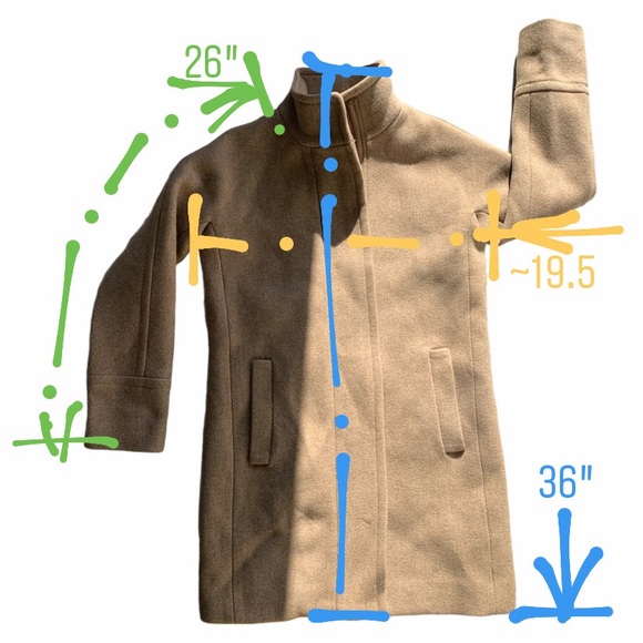 J.Crew Classy Cut Jacket Zip Wool Camel Tan Coat - Picture 14 of 14